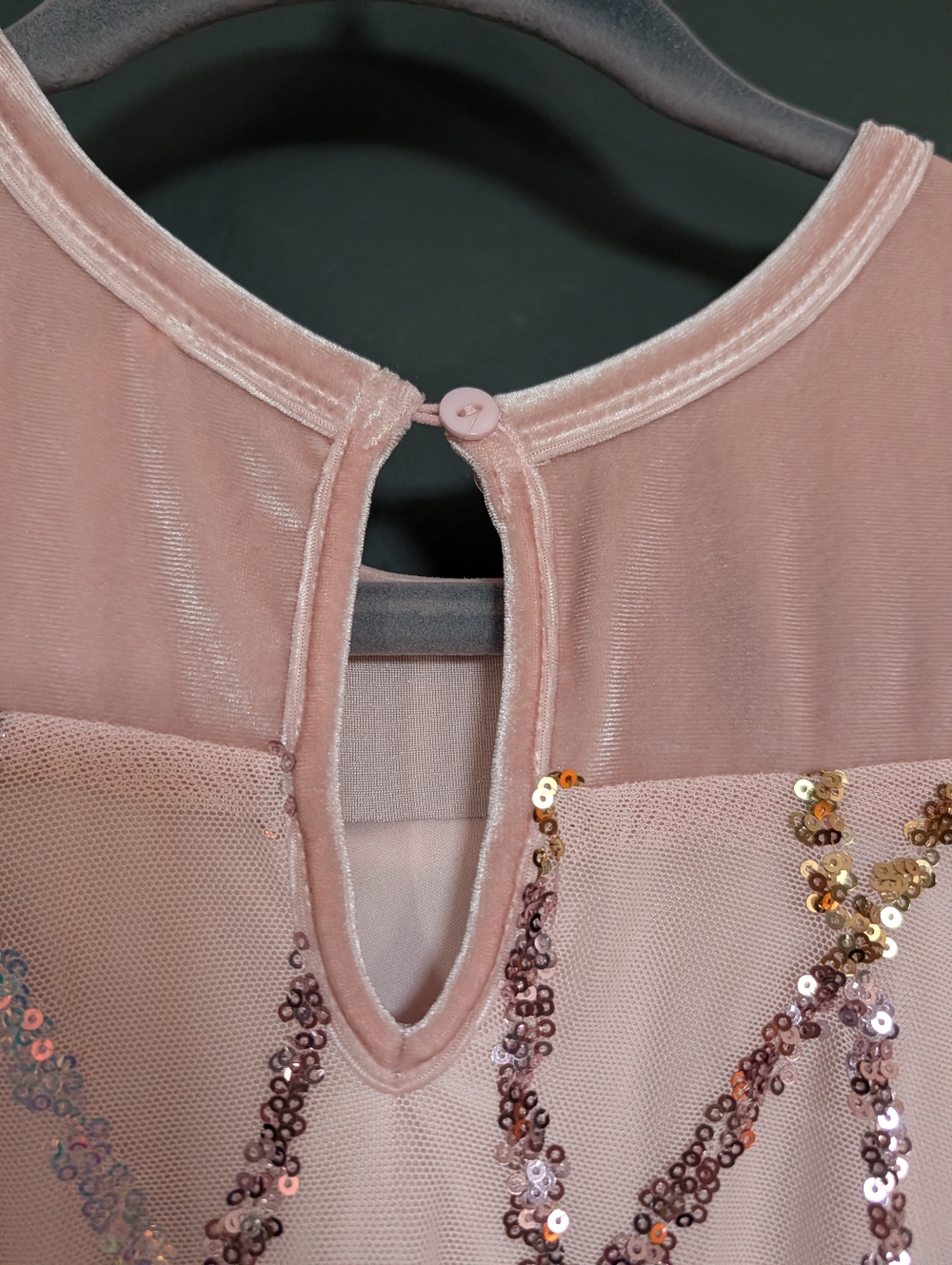 Girls Isobella & Chloe Dusty Rose Velvet And Ombre Sequin Dress 🌸 - Picture 5 of 7